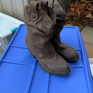 Rocket dog brown leather cowboy boots size 8